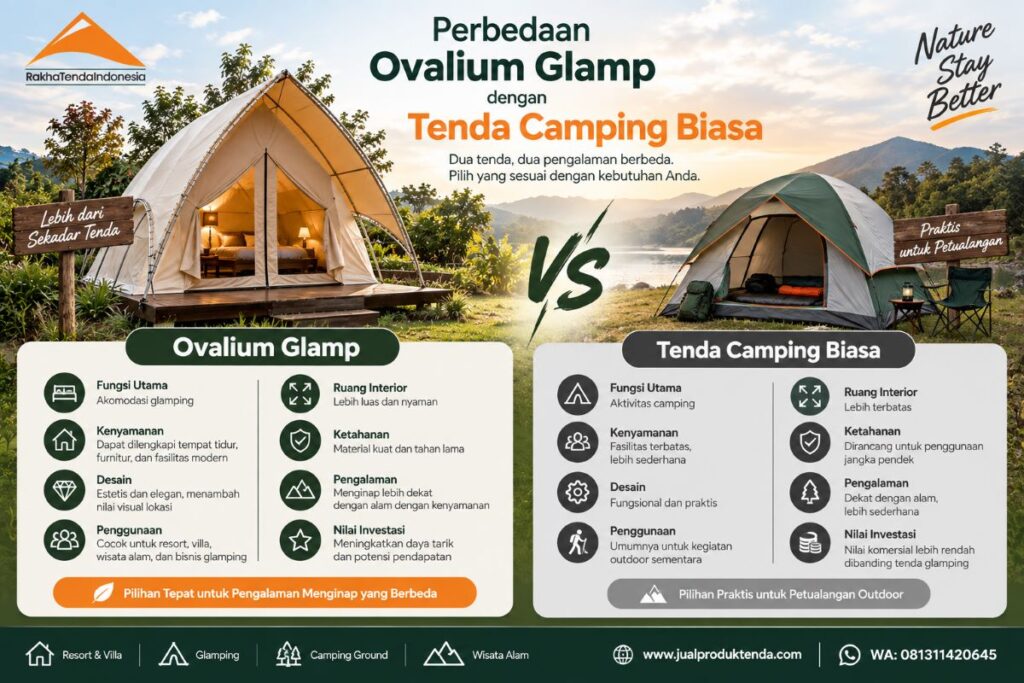 Perbedaan Ovalium Glamp dengan Tenda Camping Biasa